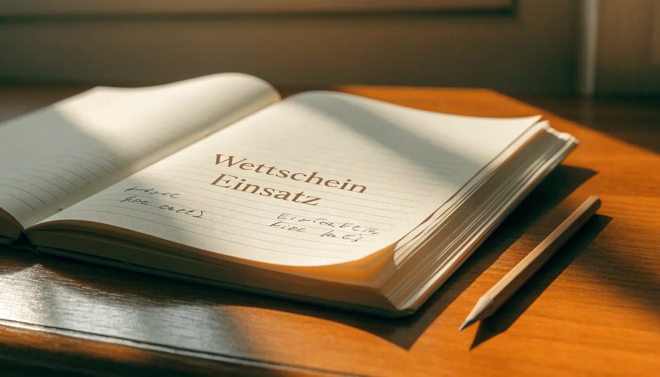 Ein Notizbuch mit handgeschriebenen Stichpunkten und ein Bleistift liegen auf einem Holztisch im Morgenlicht.